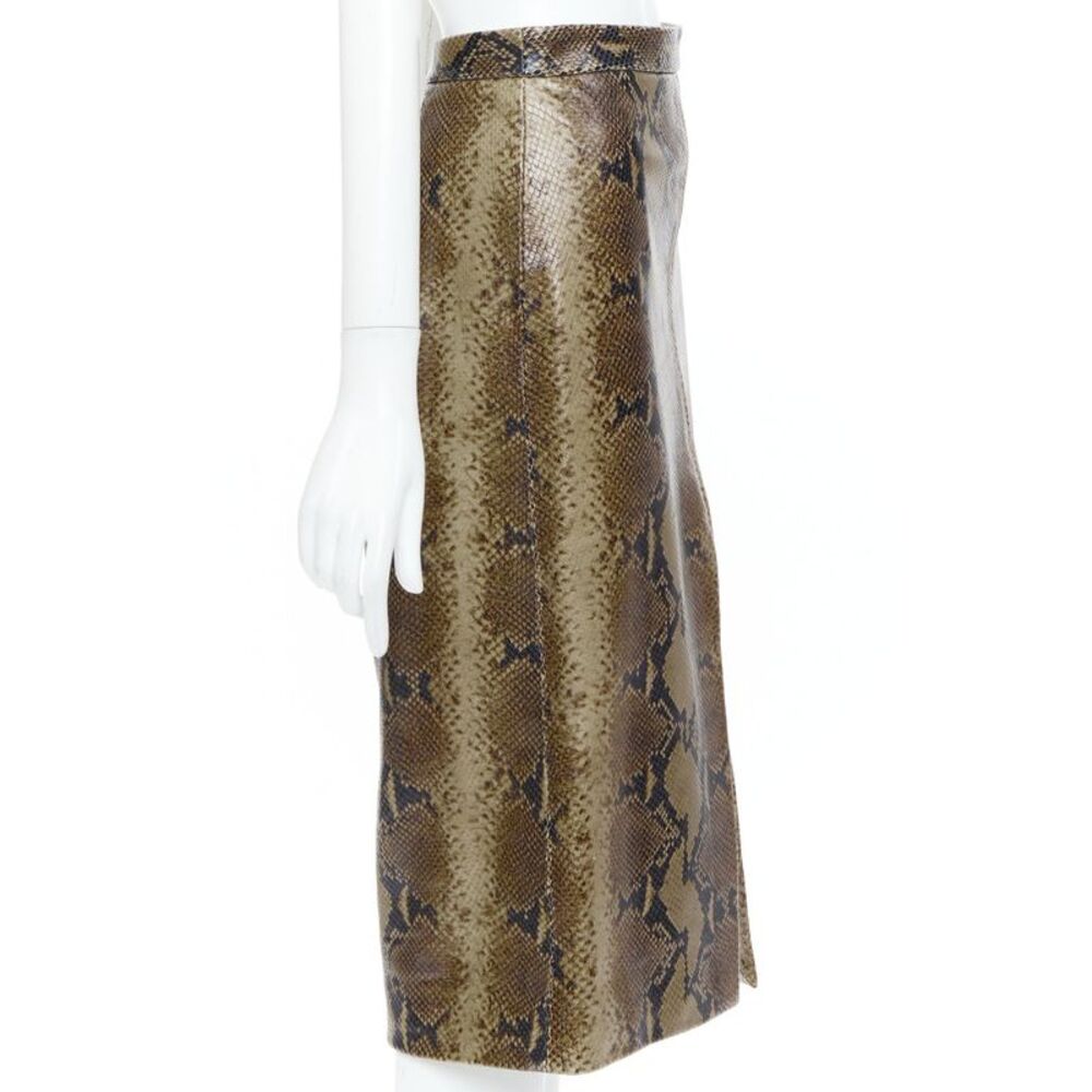Khaite 2023 Fraser Brown Python Leather Skirt - Picture 4 of 10